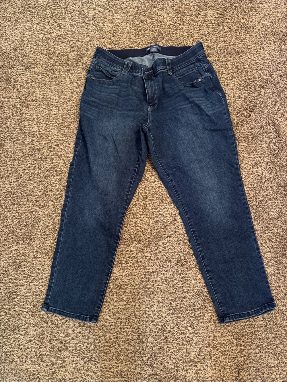 Democracy Dark Indigo Cropped Ankle Jeans
